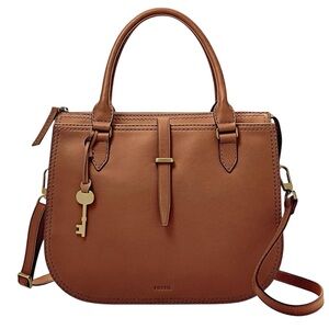 Fossil Ryder leather satchel brown crossbody Boho costal cowgirl minimalist